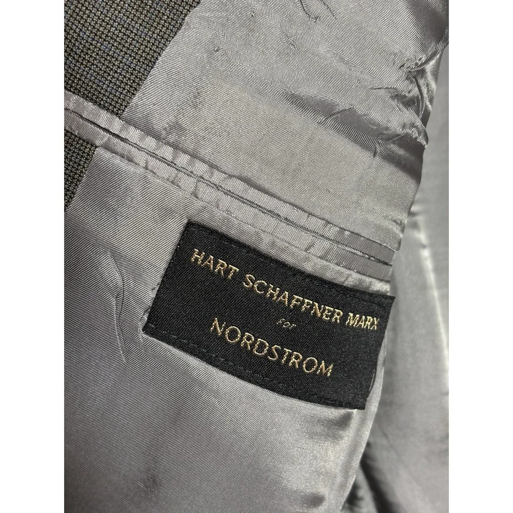 Hart Schaffner Marx Houndstooth‎ Men's 40R Earth Tone Suit Sport Coat Blazer USA